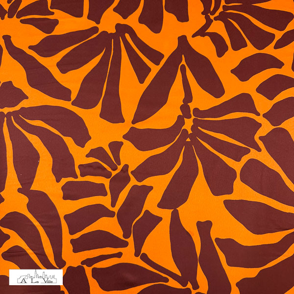 Polyester satijn oranje met print - Knipmode